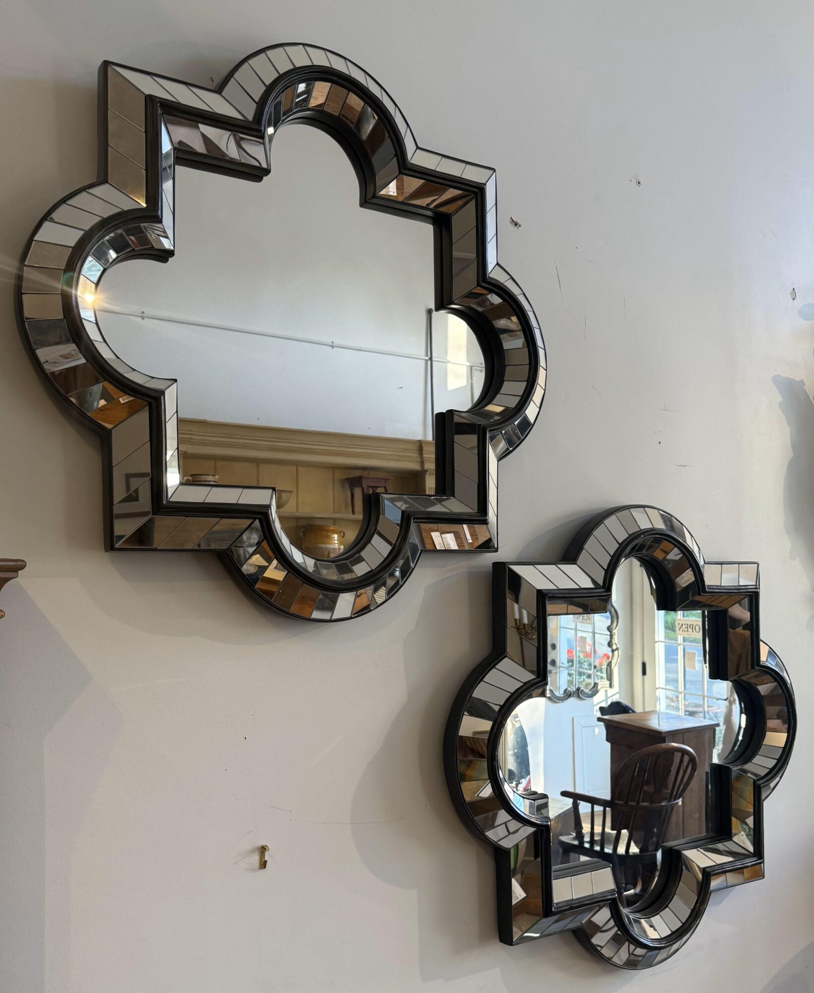 Pair of Vintage Geometric Art Deco Style Mirrors - Image 4