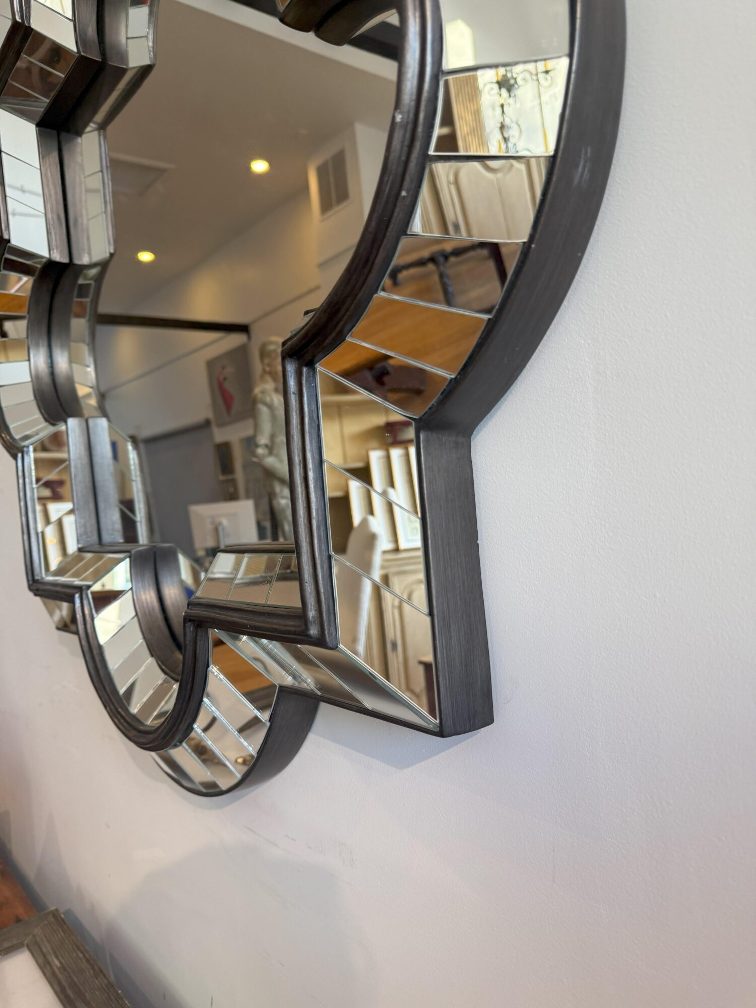 Pair of Vintage Geometric Art Deco Style Mirrors - Image 6