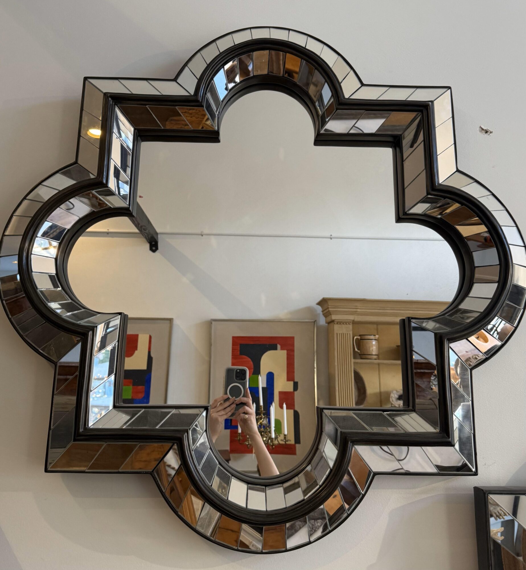 Pair of Vintage Geometric Art Deco Style Mirrors - Image 8