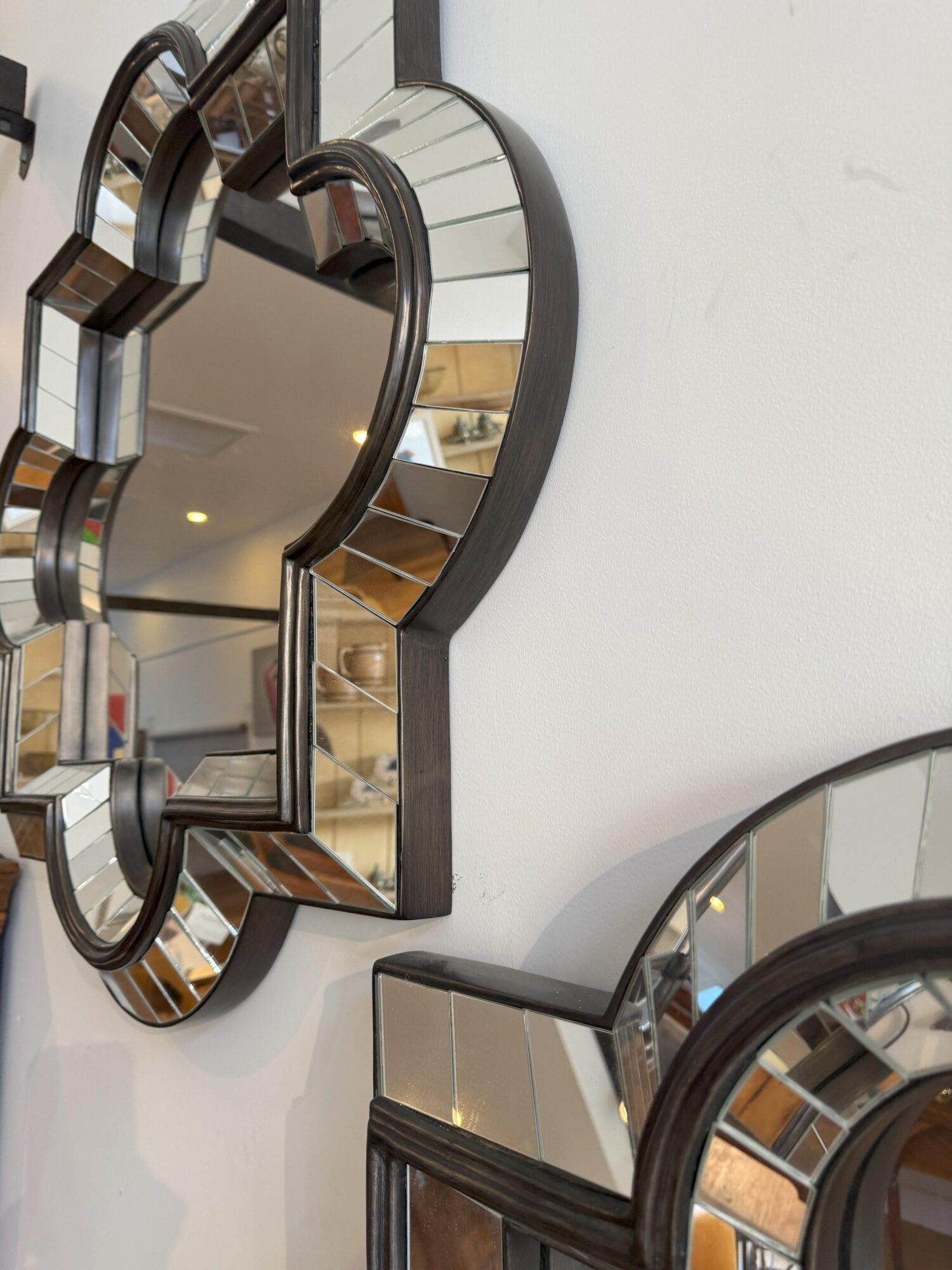 Pair of Vintage Geometric Art Deco Style Mirrors - Image 9