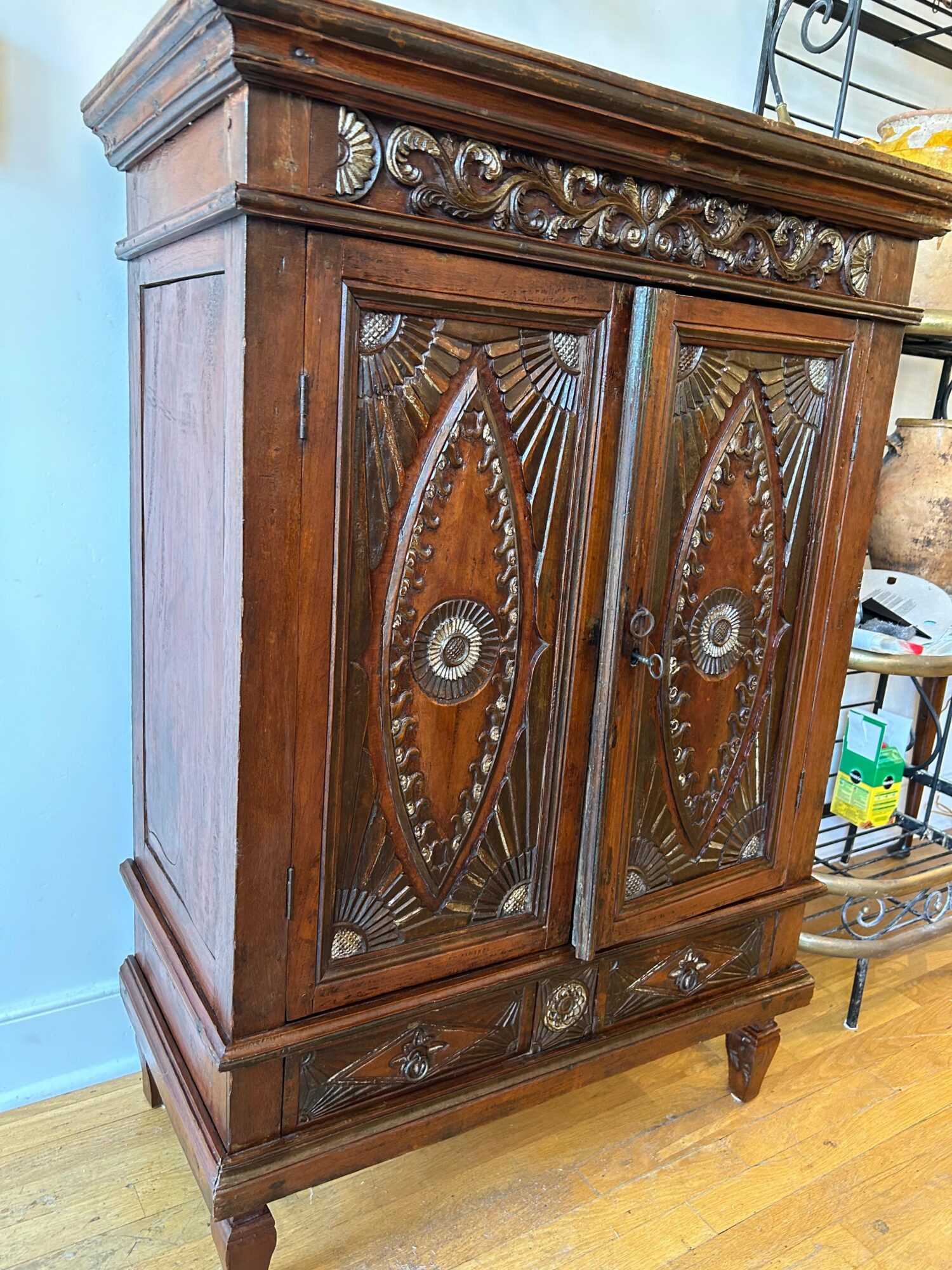 Small Early 19th Century Indonesian Textile Cabinet - Image 3
