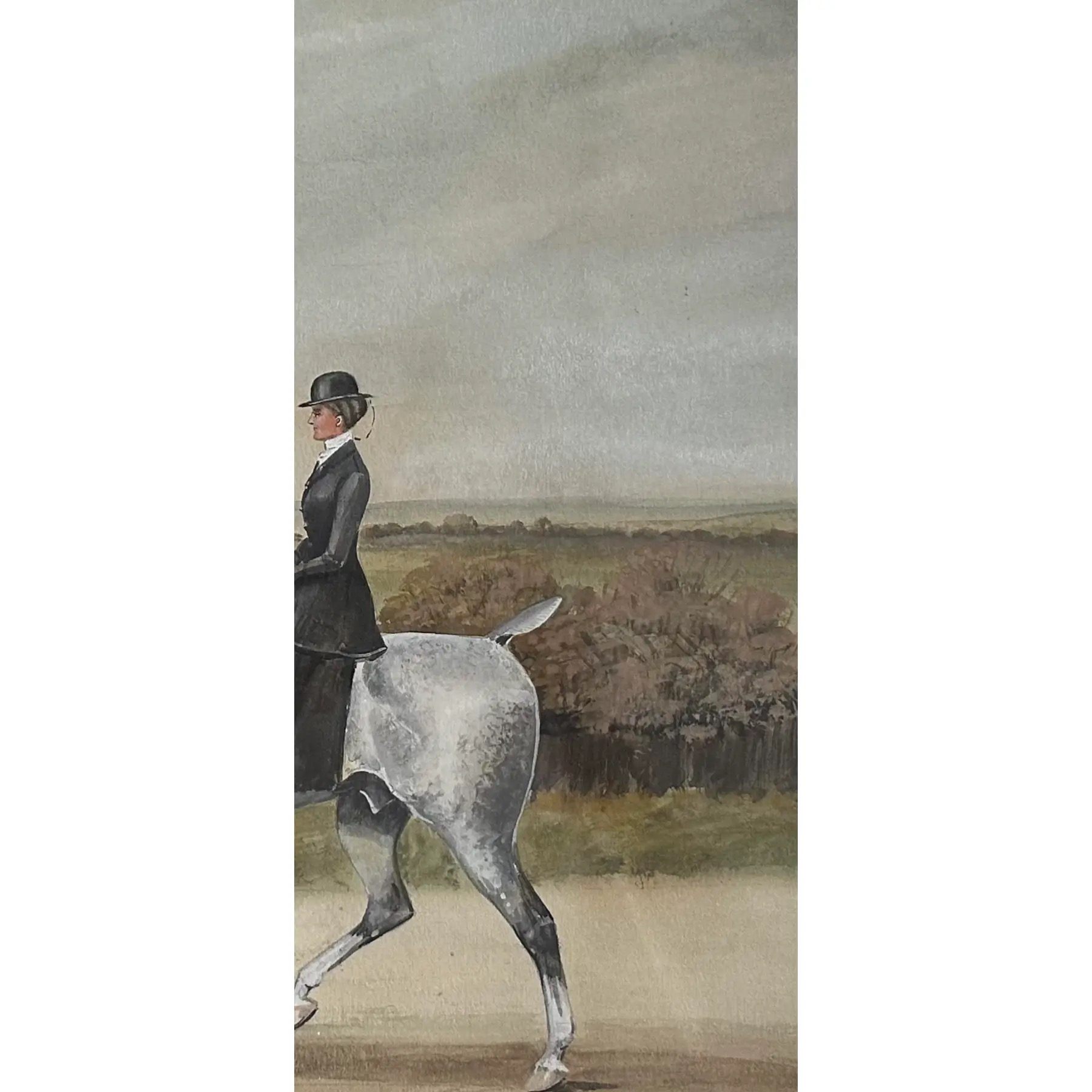 Henry William Standing (British, 1894-1931) Equine Painting of a Lady Riding Side Saddle, 1905 - Image 4