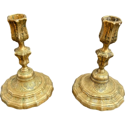 Pair of Early 18th Century Regency Period Candlesticks