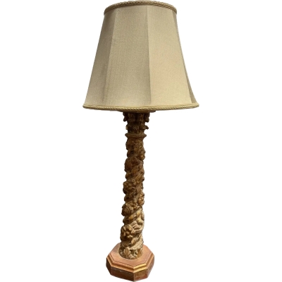 17th Century Carved and Gilded Column Converted to a Lamp
