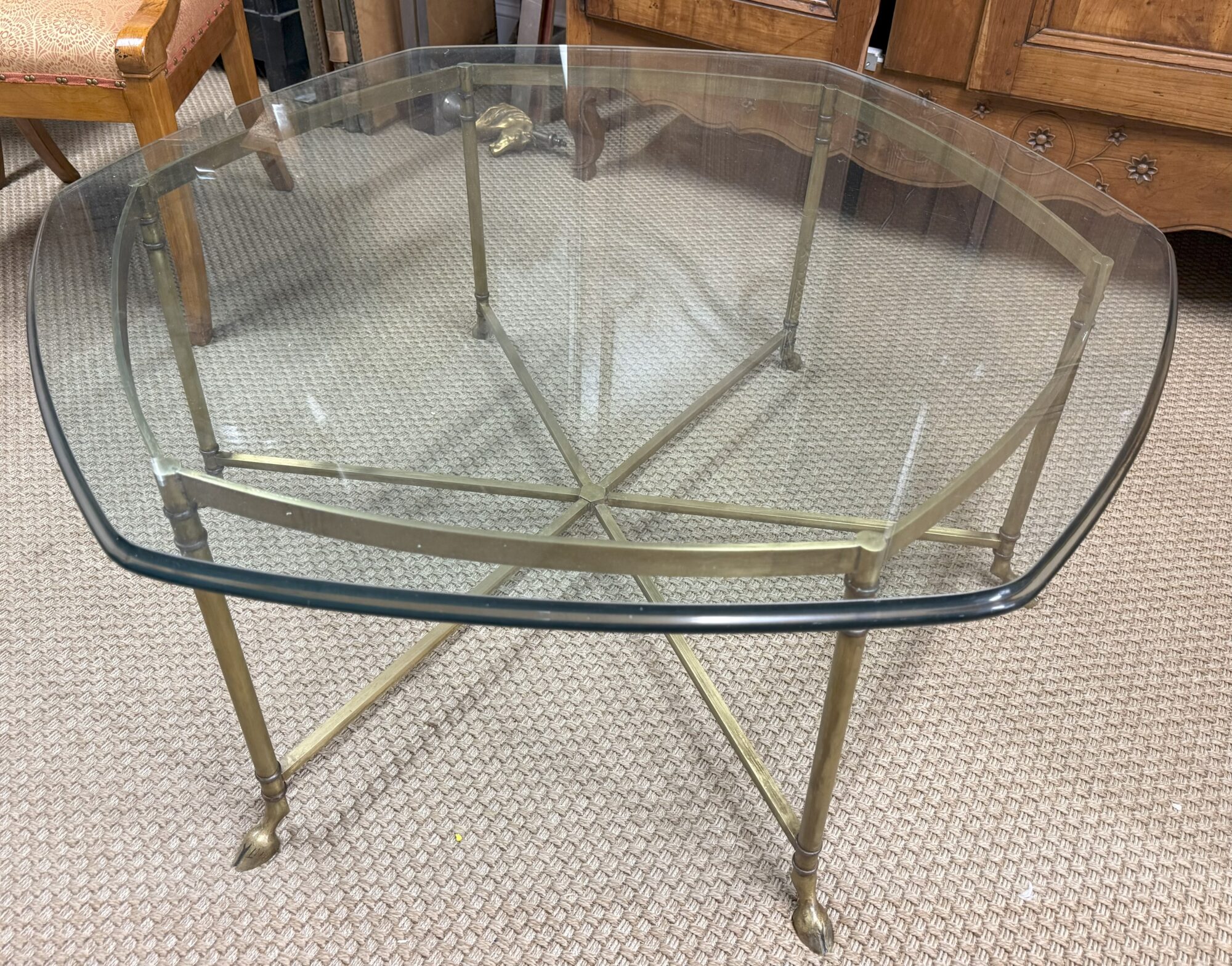 Maison Jansen Regence Style Hoof Foot Coffee Table with Glass Top - Image 9