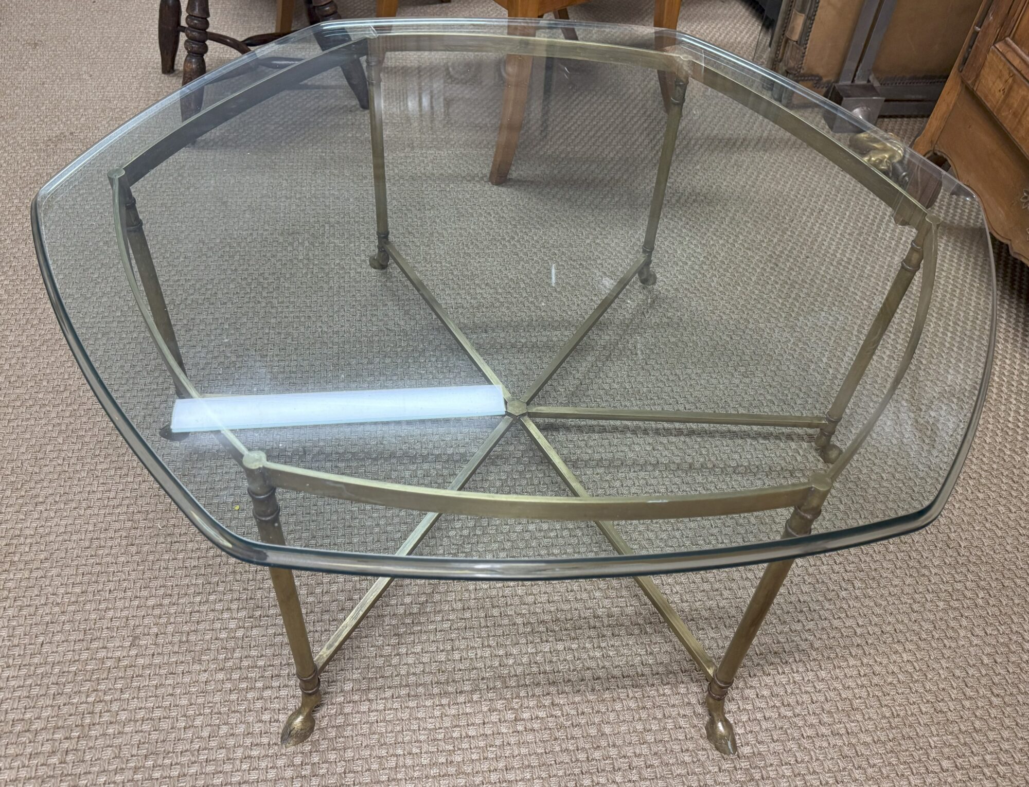 Maison Jansen Regence Style Hoof Foot Coffee Table with Glass Top - Image 10