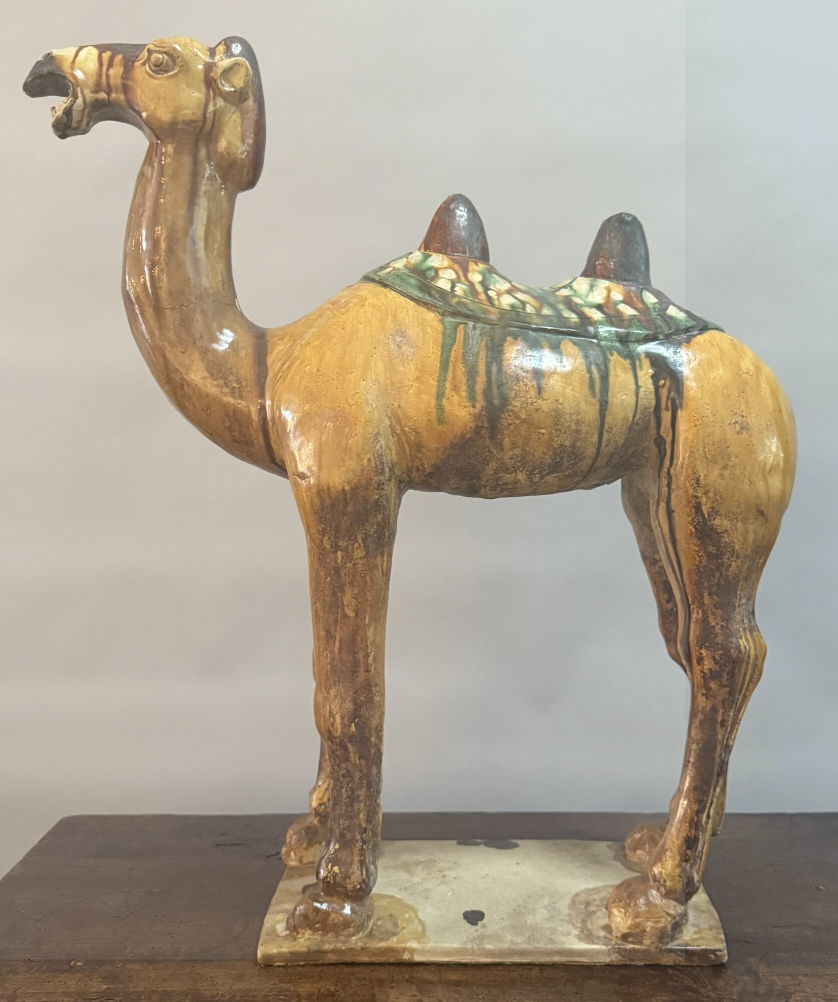 Pair of Large 19th Century Chinese Glazed Pottery Camel Figures - Image 8