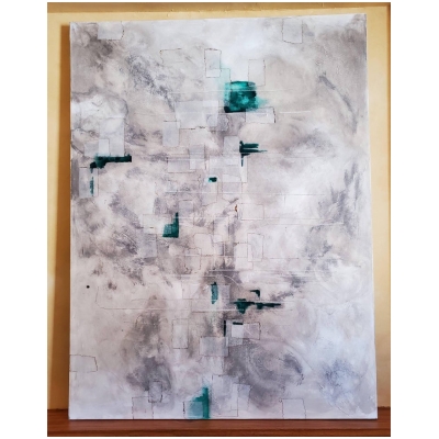 "Archipelago" Abstract Mixed-Media Painting on Canvas by Louis Shields, 2018