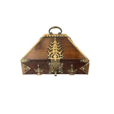 18th Century Brass Mounted and Lacquered  “Marriage” Dowry Box.